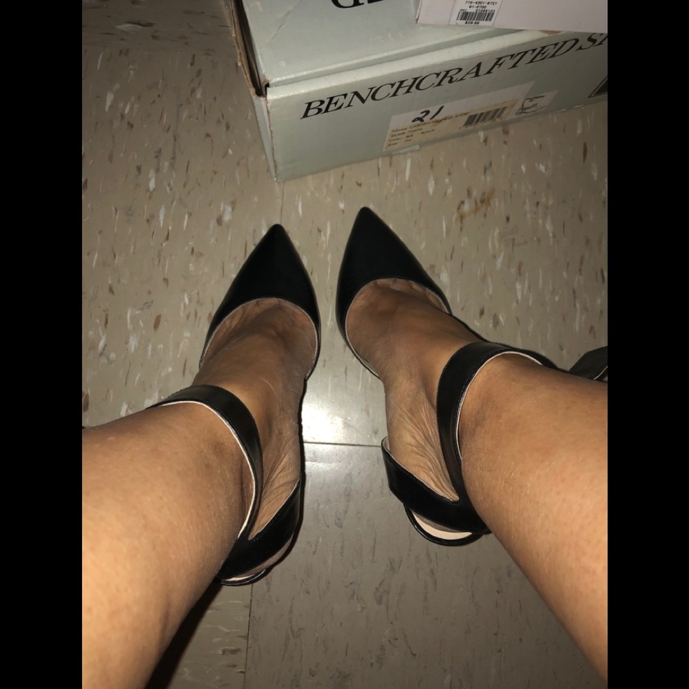 Nine West black strap heels